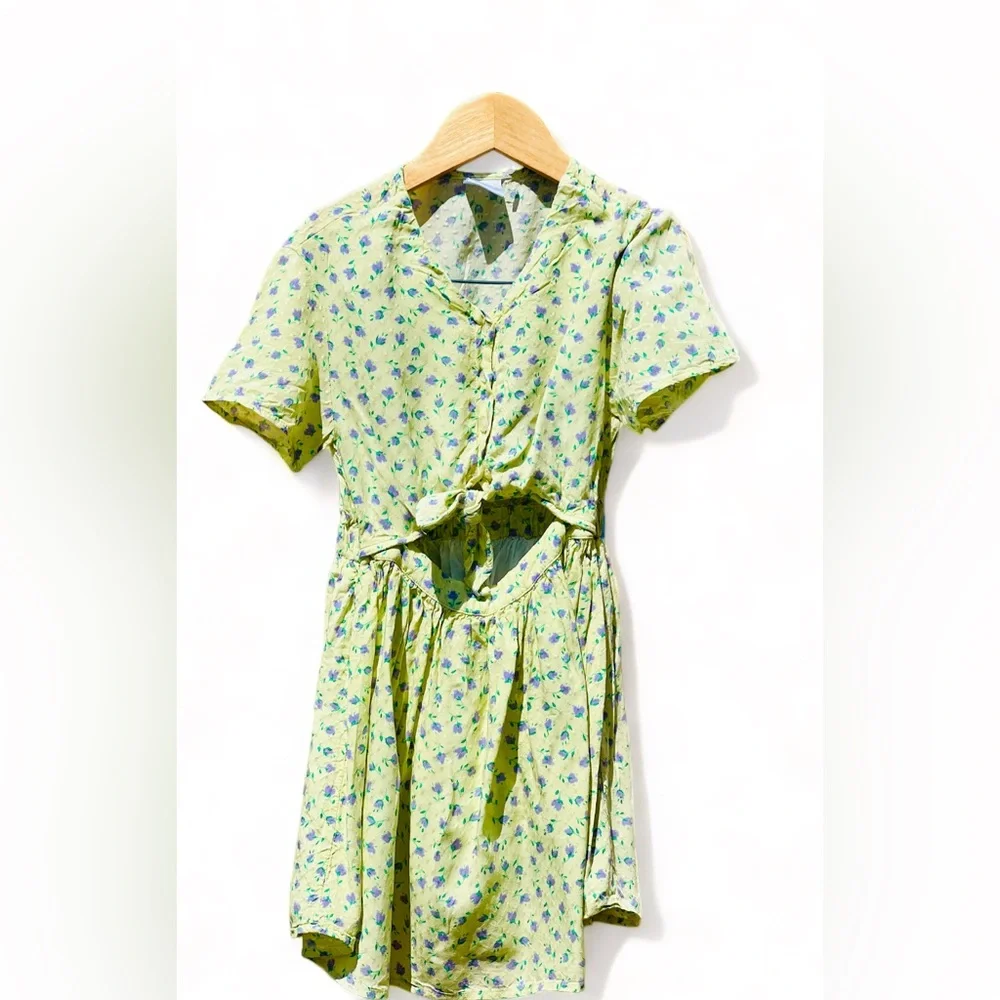 Zara kids Girls Cut Out flowers print knotted Dress